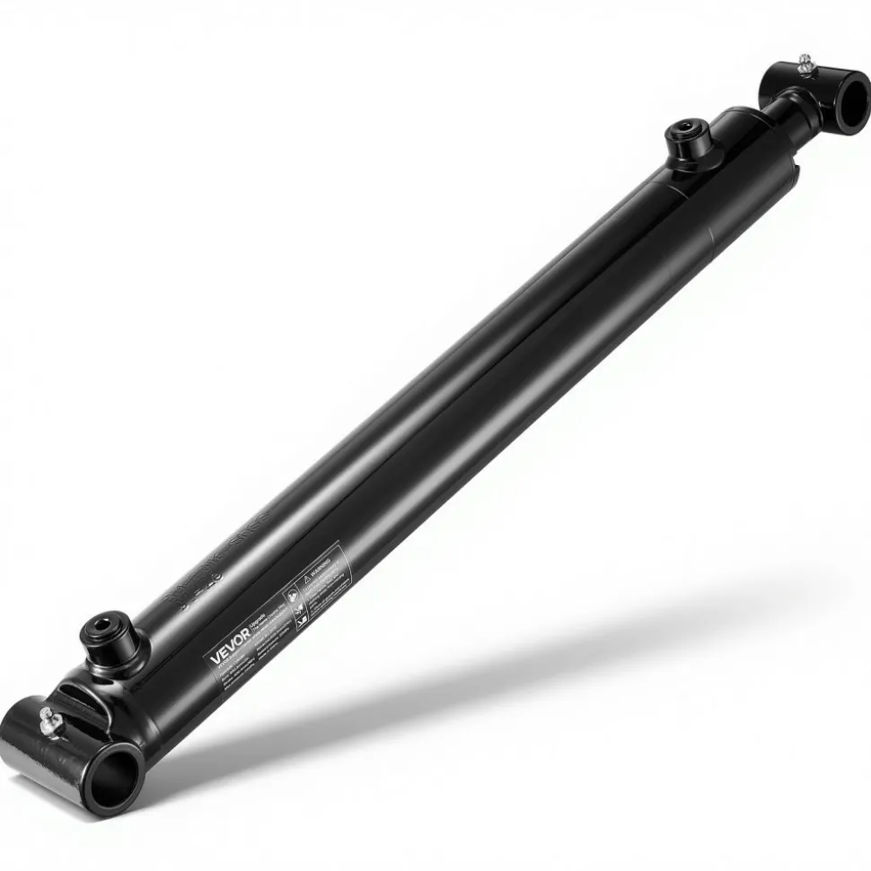 VEVOR Double Acting Hydraulic Cylinder, 2" Bore x 16" Stroke, Max 3500PSI Hydraulic Cylinder, Heavy-Duty Welded Cross Tube Cylinders with 1" Pin Hole & SAE #6 Port for Agricultural Machinery, Tractors
