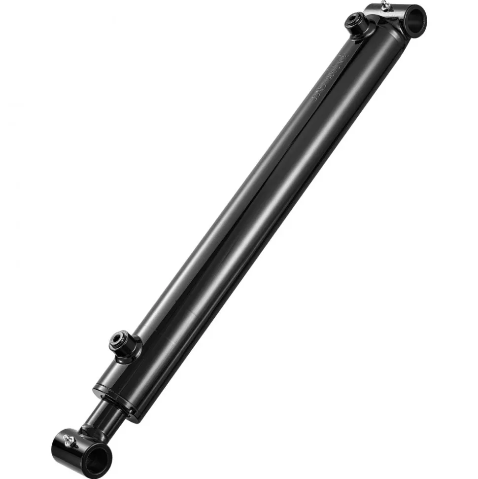 VEVOR Double Acting Hydraulic Cylinder, 2" Bore x 16" Stroke, Max 3500PSI Hydraulic Cylinder, Heavy-Duty Welded Cross Tube Cylinders with 1" Pin Hole & SAE #6 Port for Agricultural Machinery, Tractors