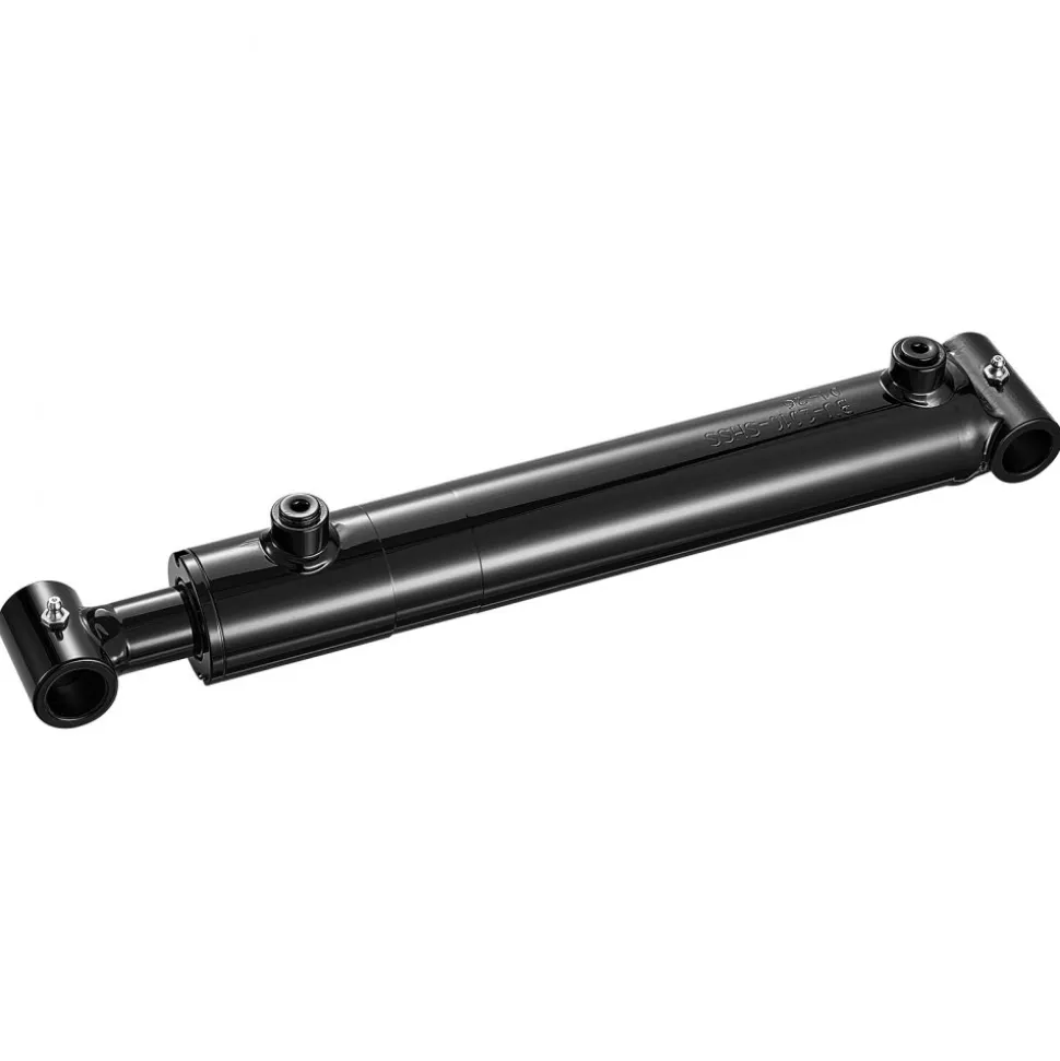 VEVOR Double Acting Hydraulic Cylinder, 2" Bore x 10" Stroke, Max 3500PSI Hydraulic Cylinder, Heavy-Duty Welded Cross Tube Cylinders with 1" Pin Hole & SAE #6 Port for Agricultural Machinery, Tractors