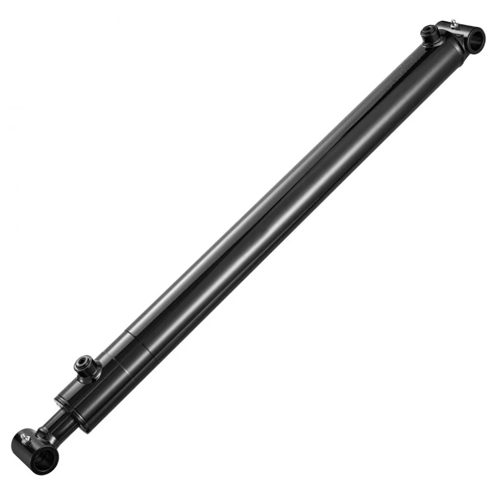 VEVOR Double Acting Hydraulic Cylinder, 2" Bore x 24" Stroke, Max 3500PSI Hydraulic Cylinder, Heavy-Duty Welded Cross Tube Cylinders with 1" Pin Hole & SAE #6 Port for Agricultural Machinery, Tractors