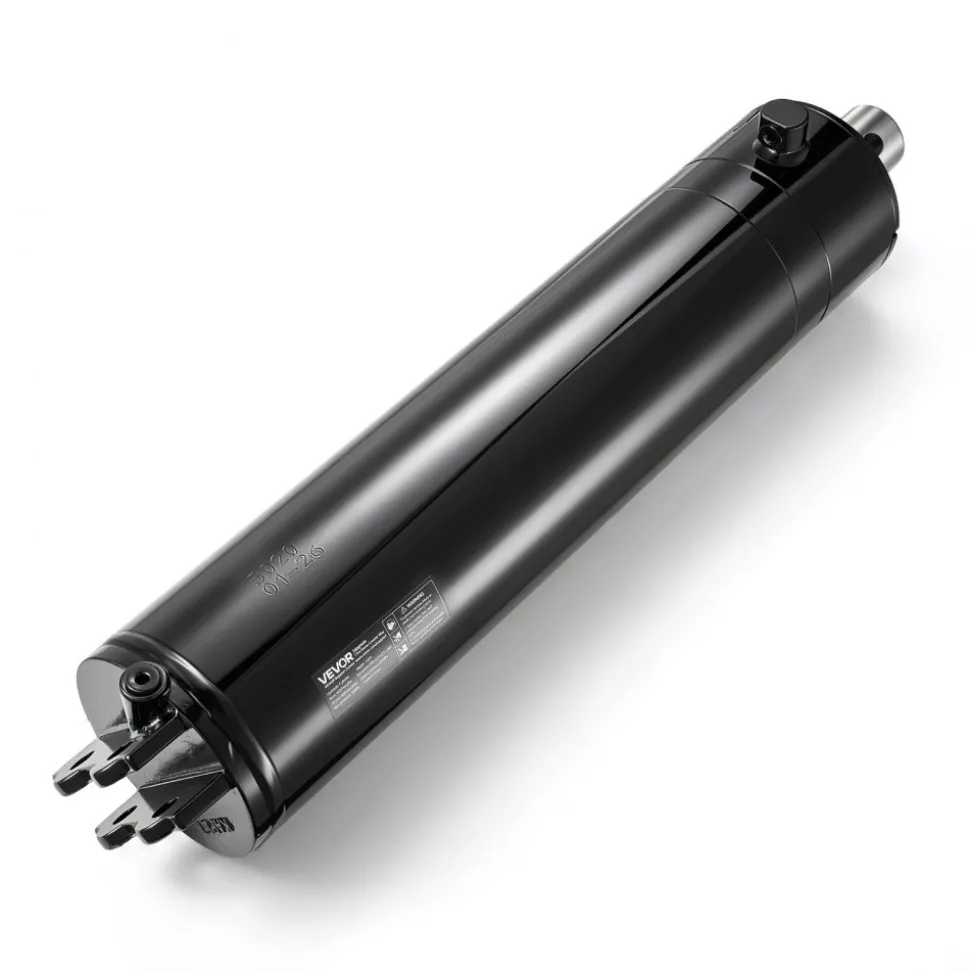 VEVOR Double Acting Hydraulic Cylinder, 5" Bore x 20" Stroke, Max 4500PSI Hydraulic Cylinder, Heavy-Duty Welded Cross Tube Cylinders with 0.63" Pin Hole & SAE #6 Port for Agricultural Machinery