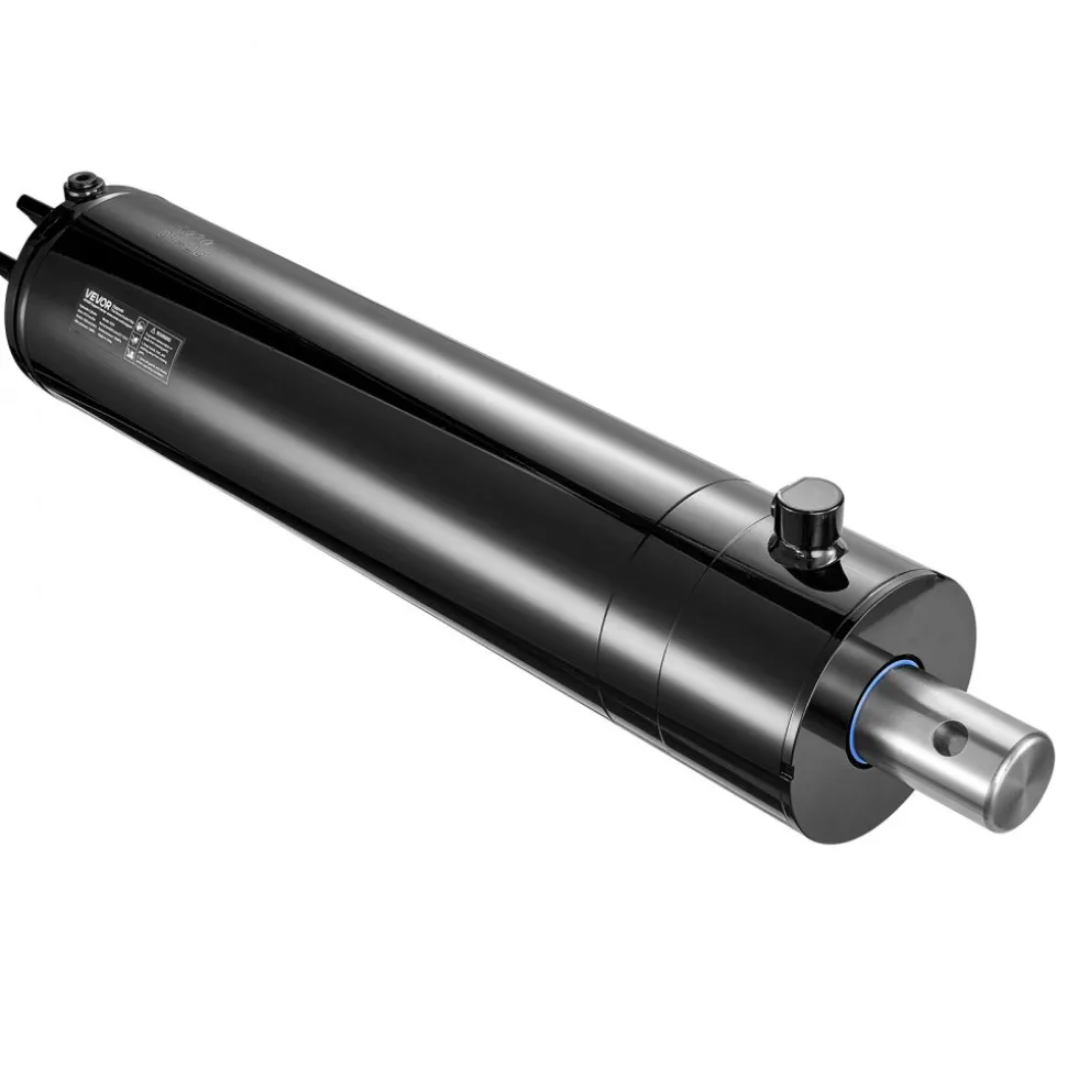 VEVOR Double Acting Hydraulic Cylinder, 5" Bore x 20" Stroke, Max 4500PSI Hydraulic Cylinder, Heavy-Duty Welded Cross Tube Cylinders with 0.63" Pin Hole & SAE #6 Port for Agricultural Machinery