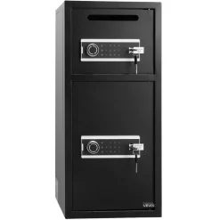 VEVOR Double Door Safe Box, 3.3 Cu. Ft, Heavy Duty Home Safe with Electronic Keypad, Anti-Theft, Digital Safety Lock Box with Key, Drop Slot, for Money, Firearm, Jewelry, Document, Valuables, Black