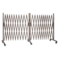 VEVOR Double Expandable Barricades, 27FT Expandable Safety Barrier, 0-180° Rotatable Mobile Barricade with Locking Casters, Portable Folding Security Gate Traffic Fence for Patio Garden Stairway