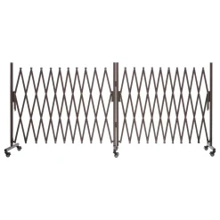 VEVOR Double Expandable Barricades, 27FT Expandable Safety Barrier, 0-180° Rotatable Mobile Barricade with Locking Casters, Portable Folding Security Gate Traffic Fence for Patio Garden Stairway