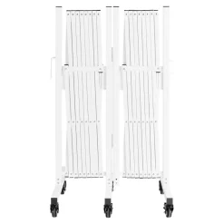 VEVOR Double Expandable Barricades, 18FT Expandable Safety Barrier, 0-180° Rotatable Mobile Barricade with Locking Casters, Portable Folding Security Gate Traffic Fence for Patio Garden Stairway
