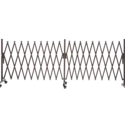 VEVOR Double Expandable Barricades, 20FT Expandable Safety Barrier, Flexible Mobile Barricade with Locking Casters, Portable Folding Security Gate Metal Traffic Fence for Patio Garden Stairway