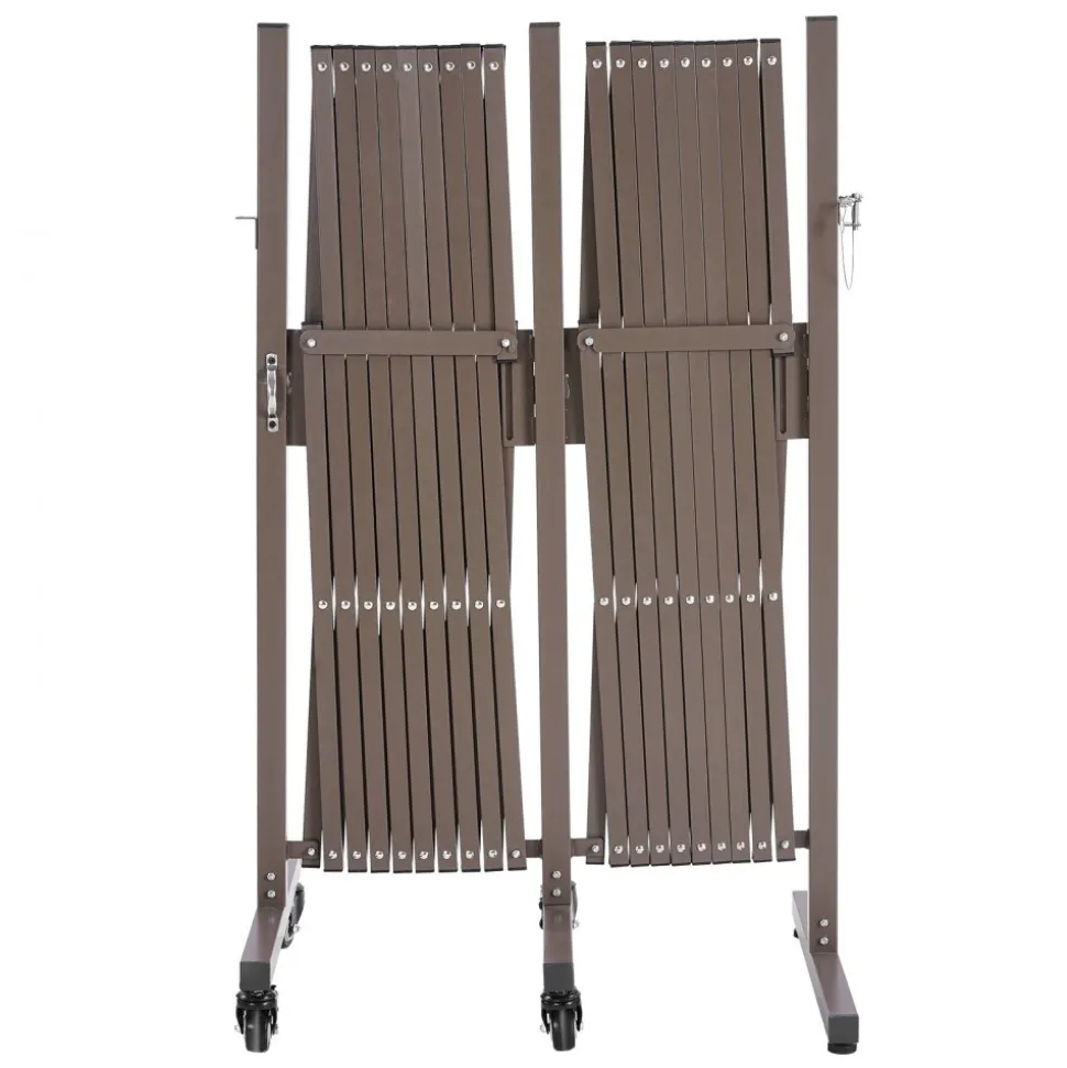 VEVOR Double Expandable Barricades, 20FT Expandable Safety Barrier, Flexible Mobile Barricade with Locking Casters, Portable Folding Security Gate Metal Traffic Fence for Patio Garden Stairway