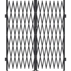 VEVOR Double Folding Security Gate, Lockable Scissor Gate with 360° Swivel Casters, Outdoor Barricade Steel Retractable Gates, for Entry Security, Garage, Warehouse & Pool, 155.12 x 86.81 in (W x H)