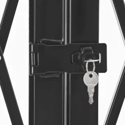 VEVOR Double Folding Security Gate, Lockable Scissor Gate with 360° Swivel Casters, Outdoor Barricade Steel Retractable Gates, for Entry Security, Garage, Warehouse & Pool, 155.12 x 86.81 in (W x H)
