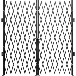VEVOR Double Folding Security Gate, 5' H x 10' W Folding Door Gate, Steel Accordion Security Gate, Flexible Expanding Security Gate, 360° Rolling Barricade Gate, Scissor Gate or Door with Keys