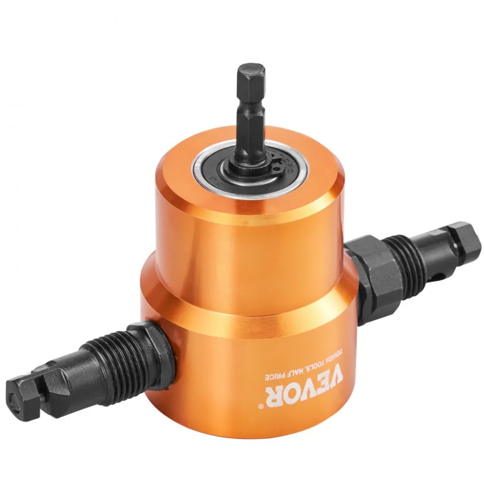 VEVOR Double Head Sheet Metal Nibbler Cutter, 360 Degree Metal Nibbler Drill Attachment with Extra Punch and Die, Cutting Hole Accessory and Step Drill Bit, for Straight Curve and Circle Cutting