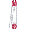 VEVOR Double Pulley Block & Rope Kit, 1/2 inch x 98 ft Braided Line, Dual Pulley Rigging System, 35 kN Breaking Strength for Tower Work, Hoisting, Training & Outdoor Applications