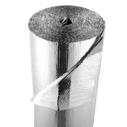 VEVOR Double Reflective Insulation Roll, Double-Sided Aluminum Foil Radiant Barrier, 6mm 48 in x 100 ft, Dual-Layer Air Bubble Heat Reflective Shield, Thermal Insulation Roll for Garage Door Window RV Roofs