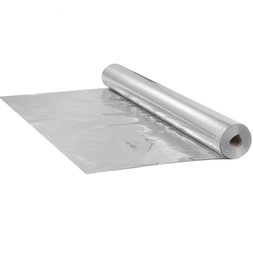 VEVOR Double Reflective Insulation Roll, Foam Core Radiant Barrier, 15.1mm 48 in x 25 ft, Double-Sided Aluminum Foil EPE Foam Heat Reflective Shield, Thermal Insulation Roll for Window RV Roof
