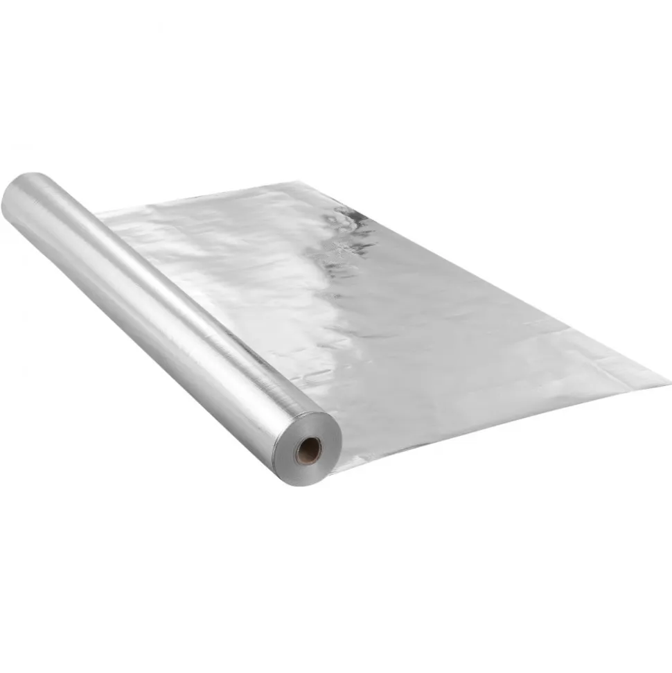 VEVOR Double Reflective Insulation Roll, Foam Core Radiant Barrier, 15.1mm 48 in x 25 ft, Double-Sided Aluminum Foil EPE Foam Heat Reflective Shield, Thermal Insulation Roll for Window RV Roof