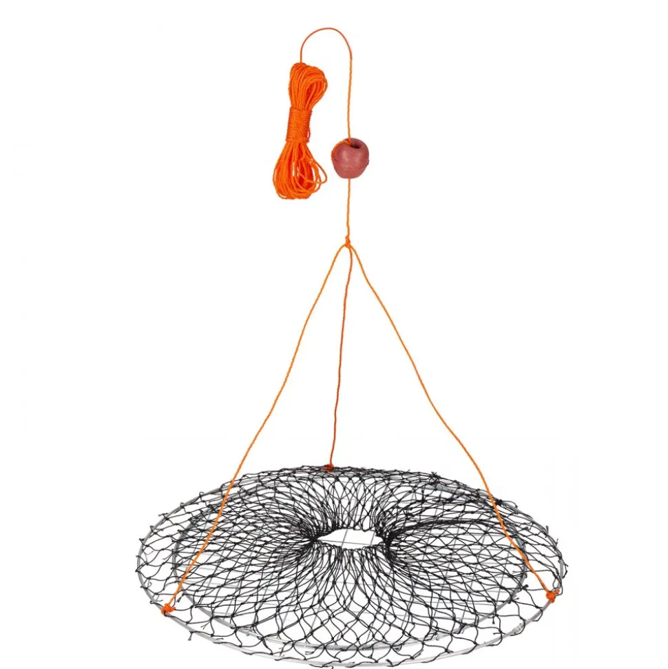 VEVOR Double Ring Crab Trap, 24 inch Top, 20 inch Bottom, Two Rings Crab Kit, Foldable Fishing Net with Gauge, 60 ft Rope, Wire Grid Bottom, Rock and Blue Crab, Dock & Pier Crabbing, 2 Set