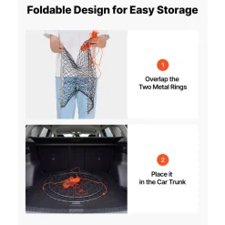 VEVOR Double Ring Crab Trap, 24 inch Top, 20 inch Bottom, Two Rings Crab Kit, Foldable Fishing Net with Gauge, 60 ft Rope, Wire Grid Bottom, Rock and Blue Crab, Dock & Pier Crabbing, 2 Set