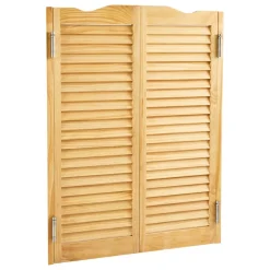 VEVOR Double Saloon Doors, 36"W x 42" H Arched Top Interior Swinging Cafe Doors, Premium Pine Wood, with Hinges & Hardware Kit, Easy to Install, for Hallway Kitchen Bar Pub Entrance, Log Color