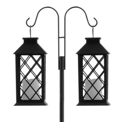 VEVOR Double Shepherds Hooks for Outdoor, 8 Pack 92 Inch Heavy Duty Bird Feeder Pole, 3/4 Inch Thick Garden Hooks for Hanging Hummingbird Feeder, Plant Baskets, Solar Light Lanterns,Wind Chimes