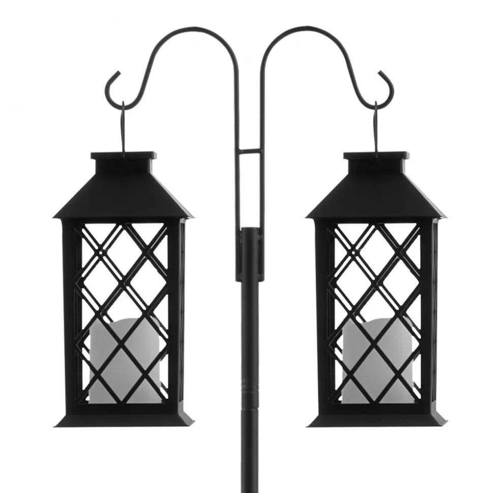 VEVOR Double Shepherds Hooks for Outdoor, 8 Pack 92 Inch Heavy Duty Bird Feeder Pole, 3/4 Inch Thick Garden Hooks for Hanging Hummingbird Feeder, Plant Baskets, Solar Light Lanterns,Wind Chimes