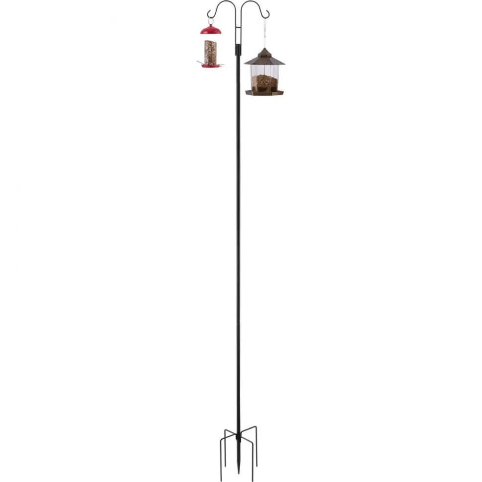 VEVOR Double Shepherds Hooks for Outdoor, 8 Pack 92 Inch Heavy Duty Bird Feeder Pole, 3/4 Inch Thick Garden Hooks for Hanging Hummingbird Feeder, Plant Baskets, Solar Light Lanterns,Wind Chimes