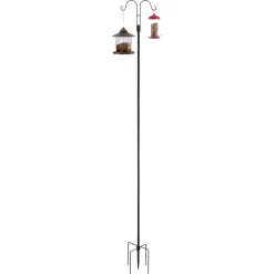 VEVOR Double Shepherds Hooks for Outdoor, 8 Pack 92 Inch Heavy Duty Bird Feeder Pole, 3/4 Inch Thick Garden Hooks for Hanging Hummingbird Feeder, Plant Baskets, Solar Light Lanterns,Wind Chimes