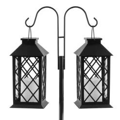 VEVOR Double Shepherds Hooks for Outdoor, 8 Pack 60 Inch Heavy Duty Bird Feeder Pole, 3/4 Inch Thick Garden Hooks for Hanging Hummingbird Feeder, Plant Baskets, Solar Light Lanterns,Wind Chimes