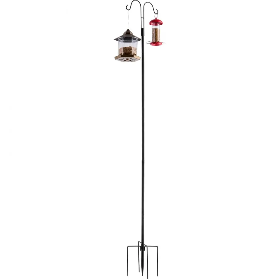 VEVOR Double Shepherds Hooks for Outdoor, 8 Pack 76 Inch Heavy Duty Bird Feeder Pole, 3/4 Inch Thick Garden Hooks for Hanging Hummingbird Feeder, Plant Baskets, Solar Light Lanterns,Wind Chimes