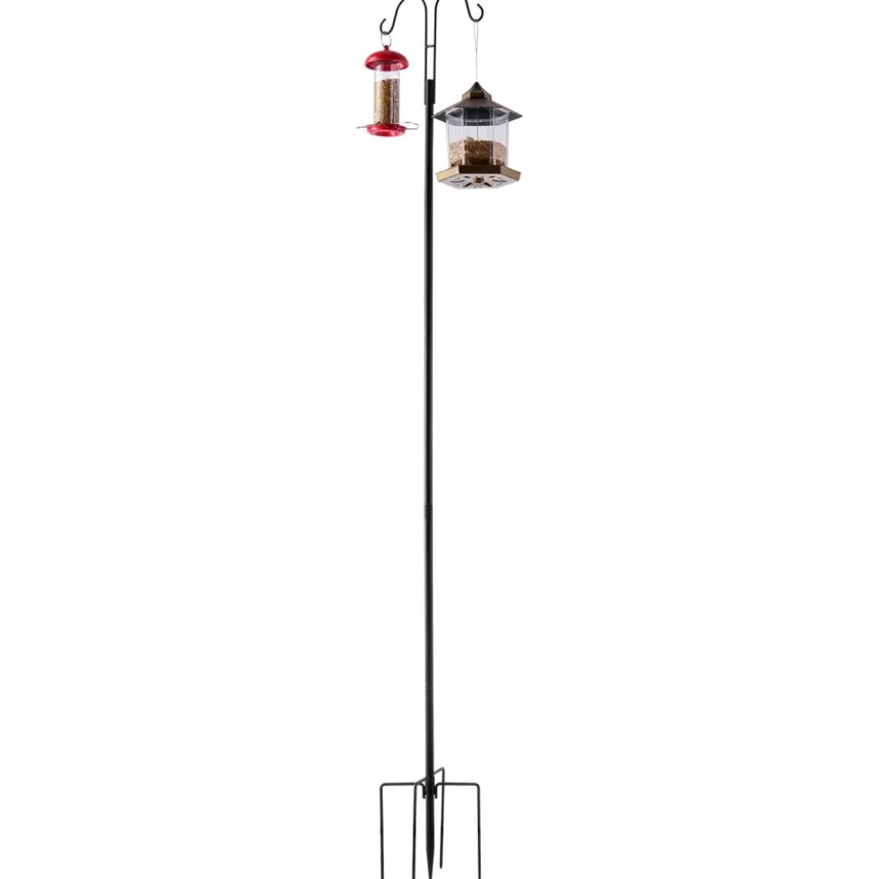 VEVOR Double Shepherds Hooks for Outdoor, 8 Pack 76 Inch Heavy Duty Bird Feeder Pole, 3/4 Inch Thick Garden Hooks for Hanging Hummingbird Feeder, Plant Baskets, Solar Light Lanterns,Wind Chimes