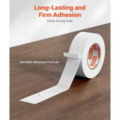 VEVOR Double Sided Carpet Tape, 2 Inch x 30 Yards, Strong Adhesive and Residue-Free, Heavy-duty Sticker Rug Tape Grippers for Area Rugs, Carpets, Laminate, Tile, Concrete, and Hardwood Floors