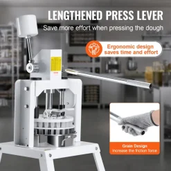 VEVOR Dough Divider Rounder, 40PCS Manual Dough Equal Divider Machine, 1.06oz - 4.94oz Hand Press Dough Cutter with 304 Stainless Steel Tray and Blade, Bread Maker for Bakery, Restaurant, Commercial
