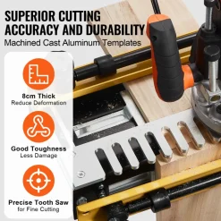 VEVOR Dovetail Jig, 12 in Width, Dove Tailing Router Jigs with Router Bit & 1/2” Template, Precise Alignment Dove Tail Jig, Mortise and Tenon Jig Woodworking Tools for Furniture & Wood Cabinet Making