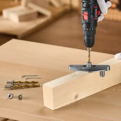 VEVOR Doweling Jig Kit, Self Centering Dowel Drill Jig for Straight Holes, with Drill Bit Set 1/4