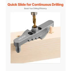 VEVOR Doweling Jig Kit, Self Centering Dowel Drill Jig for Straight Holes, with Drill Bit Set 1/4