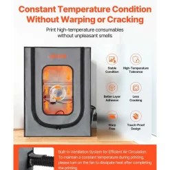 VEVOR 3D Printer Enclosure with Ventilation, Dustproof Waterproof Oxford Cloth Resin 3D Printer Tent, Constant Temperature Protective Case with LED, Compatible with Photon Mono/Mars 3, FDM/LCD Printer