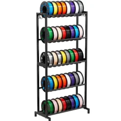 VEVOR 3D Printer Filament Storage Rack, 5 Tier Heavy Duty Storage Shelves for 3D Printing Filaments, Filament Spool Holders Racks for 3D Printing Studio, Home Studio, Office, Workshop (Shelf Only)