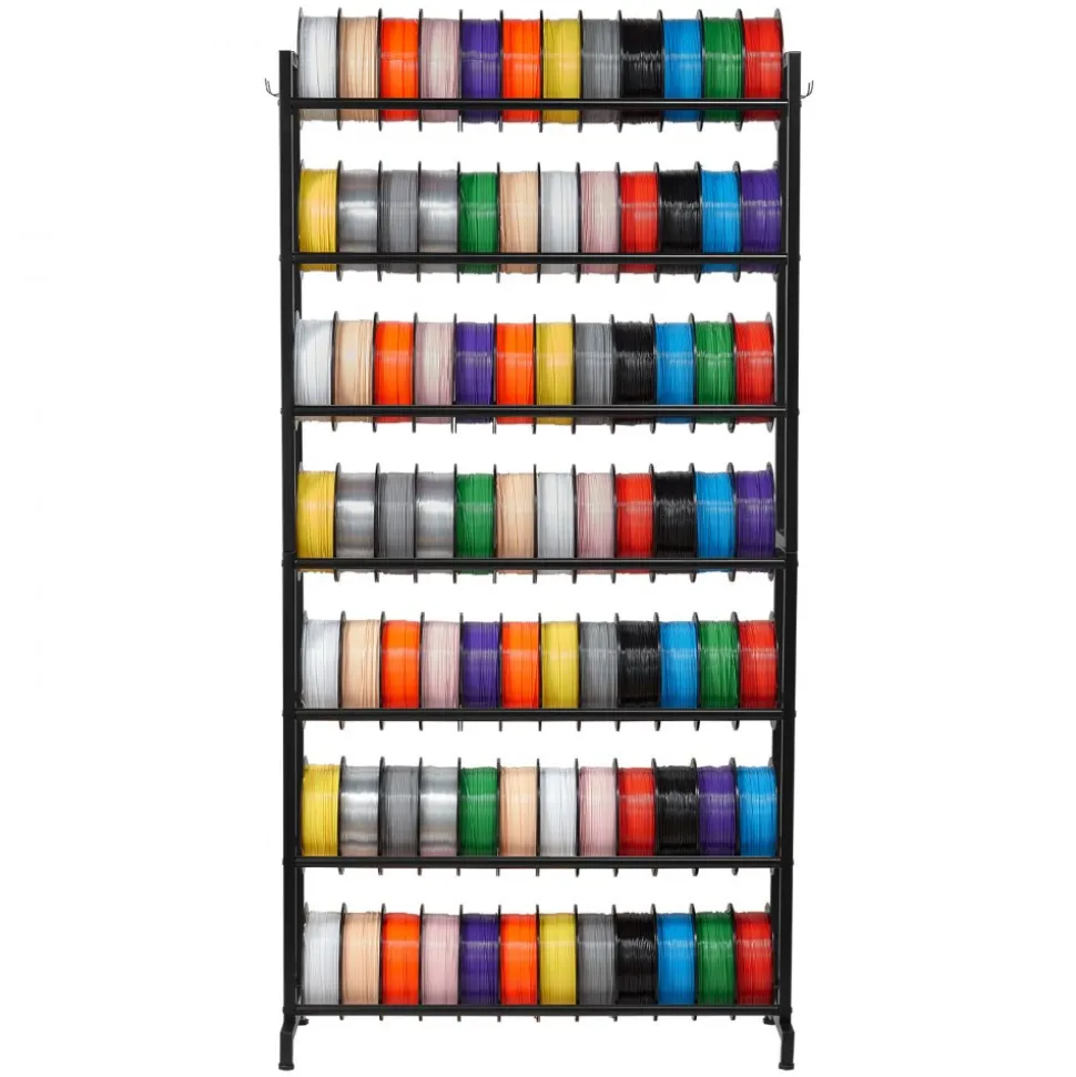 VEVOR 3D Printer Filament Storage Rack, 3-Tier 3D Printer Stand with Filament Storage, Spools Holder Racks Cart with Wheels, Filaments Organzied for 3D Printing Station, Office, Workshop (Shelf Only)