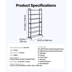 VEVOR 3D Printer Filament Storage Rack, 3-Tier 3D Printer Stand with Filament Storage, Spools Holder Racks Cart with Wheels, Filaments Organzied for 3D Printing Station, Office, Workshop (Shelf Only)