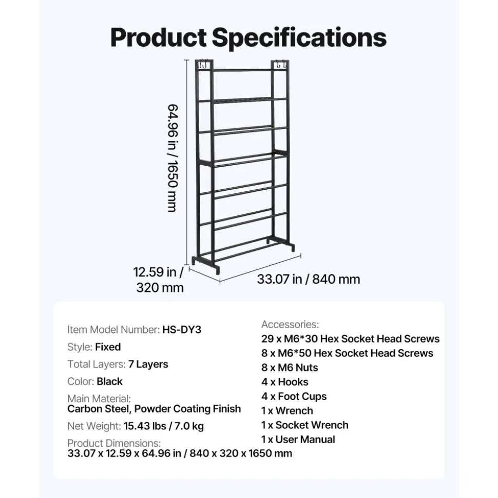 VEVOR 3D Printer Filament Storage Rack, 3-Tier 3D Printer Stand with Filament Storage, Spools Holder Racks Cart with Wheels, Filaments Organzied for 3D Printing Station, Office, Workshop (Shelf Only)