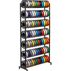 VEVOR 3D Printer Filament Storage Rack, 3-Tier 3D Printer Stand with Filament Storage, Spools Holder Racks Cart with Wheels, Filaments Organzied for 3D Printing Station, Office, Workshop (Shelf Only)