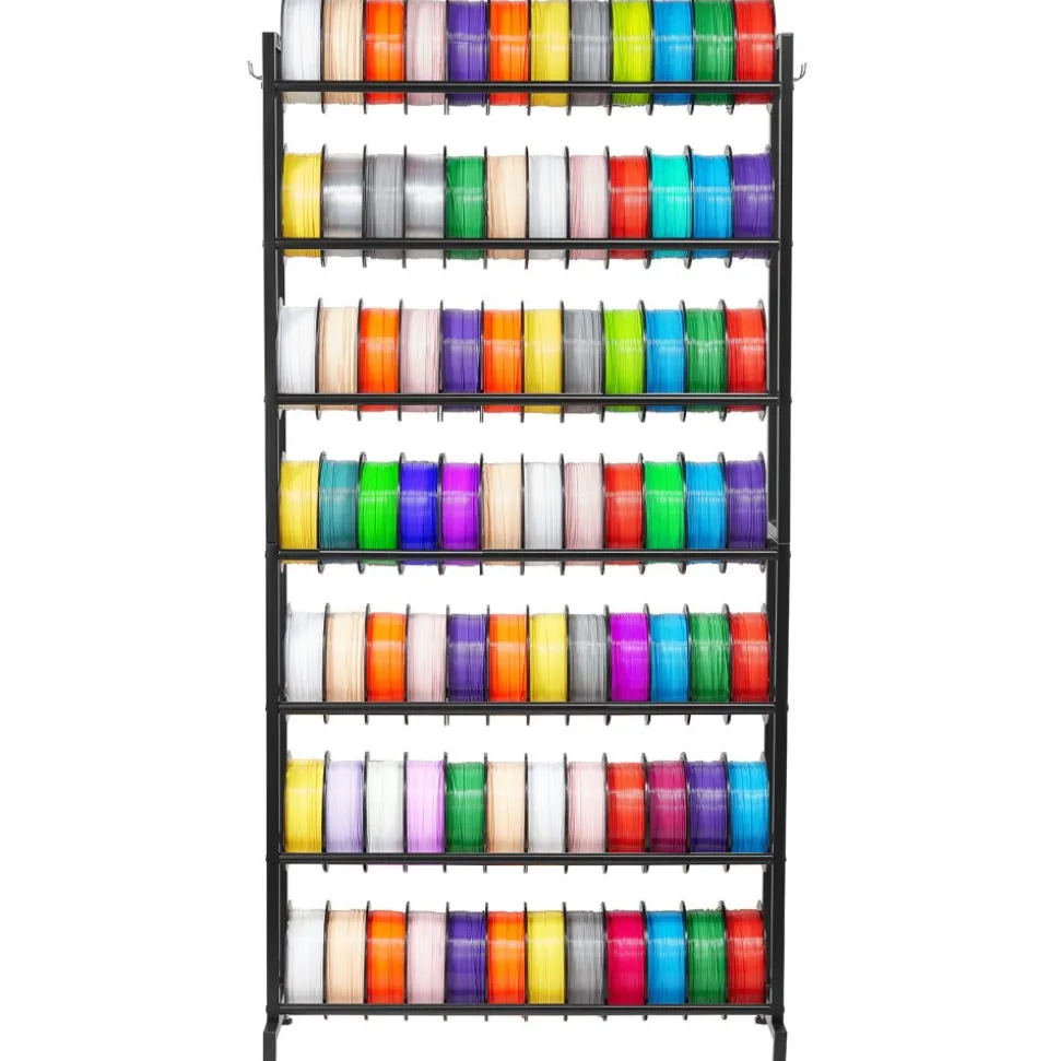 VEVOR 3D Printer Filament Storage Rack, 3-Tier 3D Printer Stand with Filament Storage, Spools Holder Racks Cart with Wheels, Filaments Organzied for 3D Printing Station, Office, Workshop (Shelf Only)