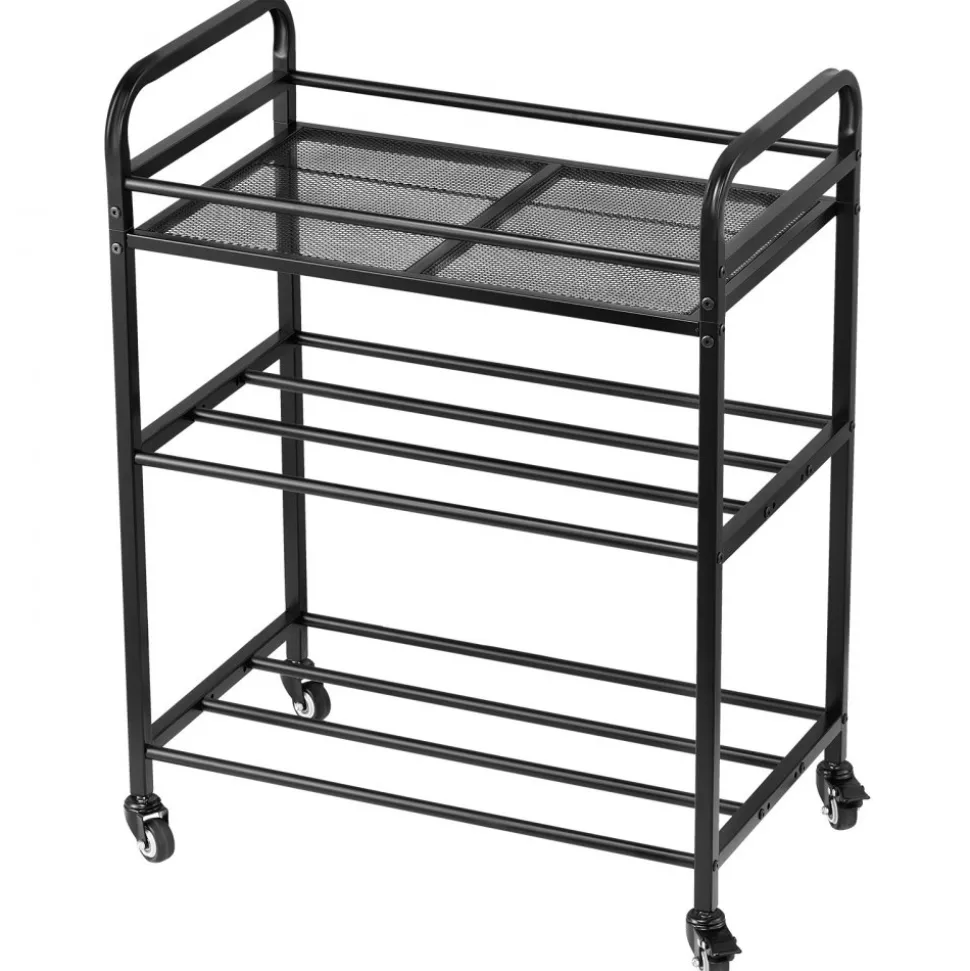 VEVOR 3D Printer Filament Storage Rack, 3 Tier Heavy Duty Storage Shelf, Rolling Filament Spool Holders Racks with Wheels, Filaments Organzied for 3D Printing Station, Office, Workshop (Shelf Only)