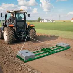 VEVOR Drag Harrow, 8 ft Heavy Duty Tow Behind Drag Harrow with Adjustable Bars & 72 in Chain, Driveway Grader Landscape Rake for ATV, UTV, Tractor, Mower Tow Behind Yard Lawn Leveling Tool
