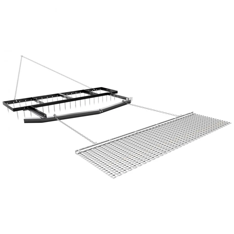 VEVOR Drag Harrow, 6 ft Tow-Behind Driveway Grader with Chain Harrow, Adjustable Width & 80lbs Load Capacity, Heavy Duty Lawn Leveling Rake, Fits ATVs UTVs Tractors, for Gravel Driveway Field