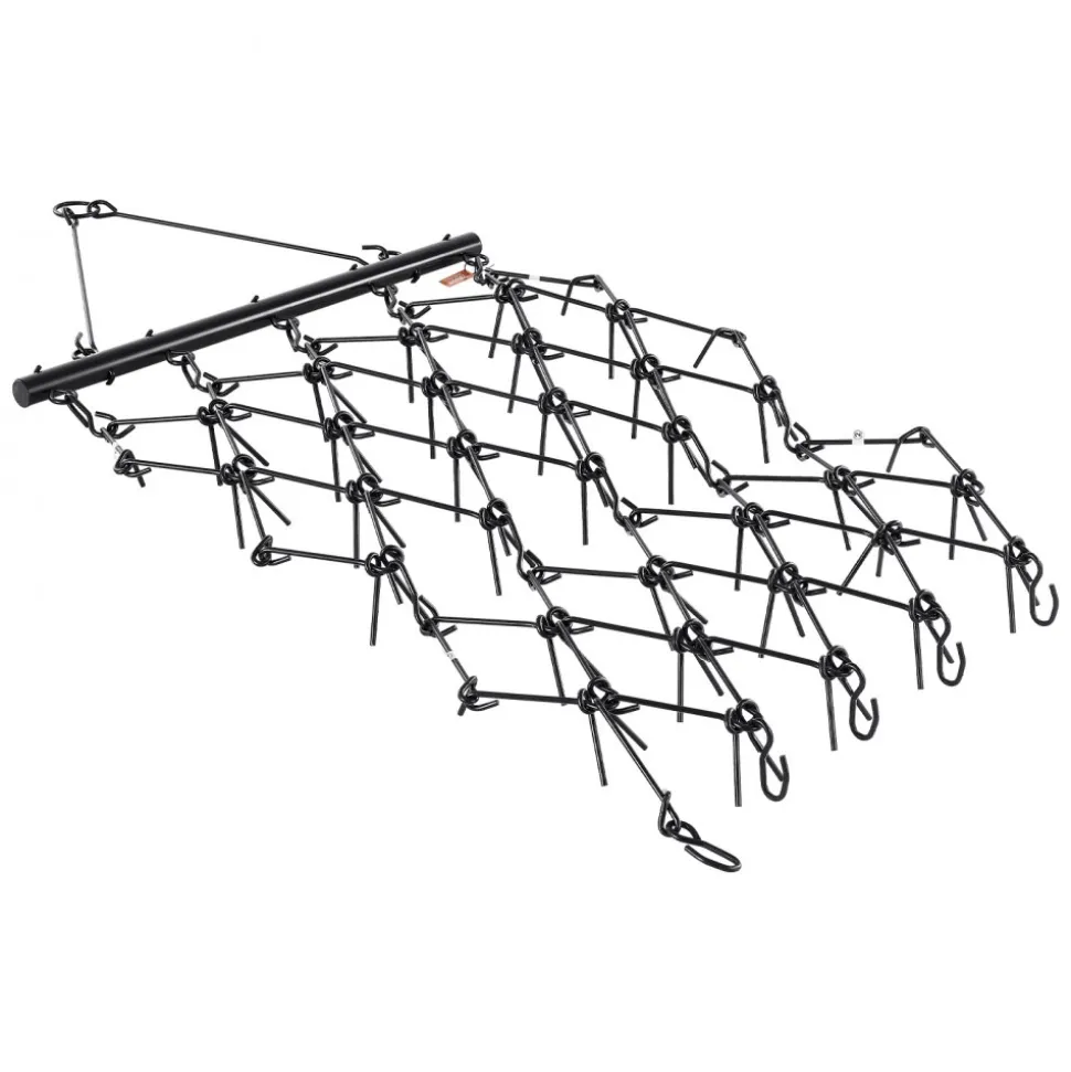 VEVOR Drag Harrow, 4 ft x 5.6 ft Durable Chain Harrow with 80 Sharp Teeth, Suitable for ATV UTV Tractor, Ideal for Soil Preparation, Seeding, Smoothing Landscapes, and Yard Gravel Driveway Maintenance