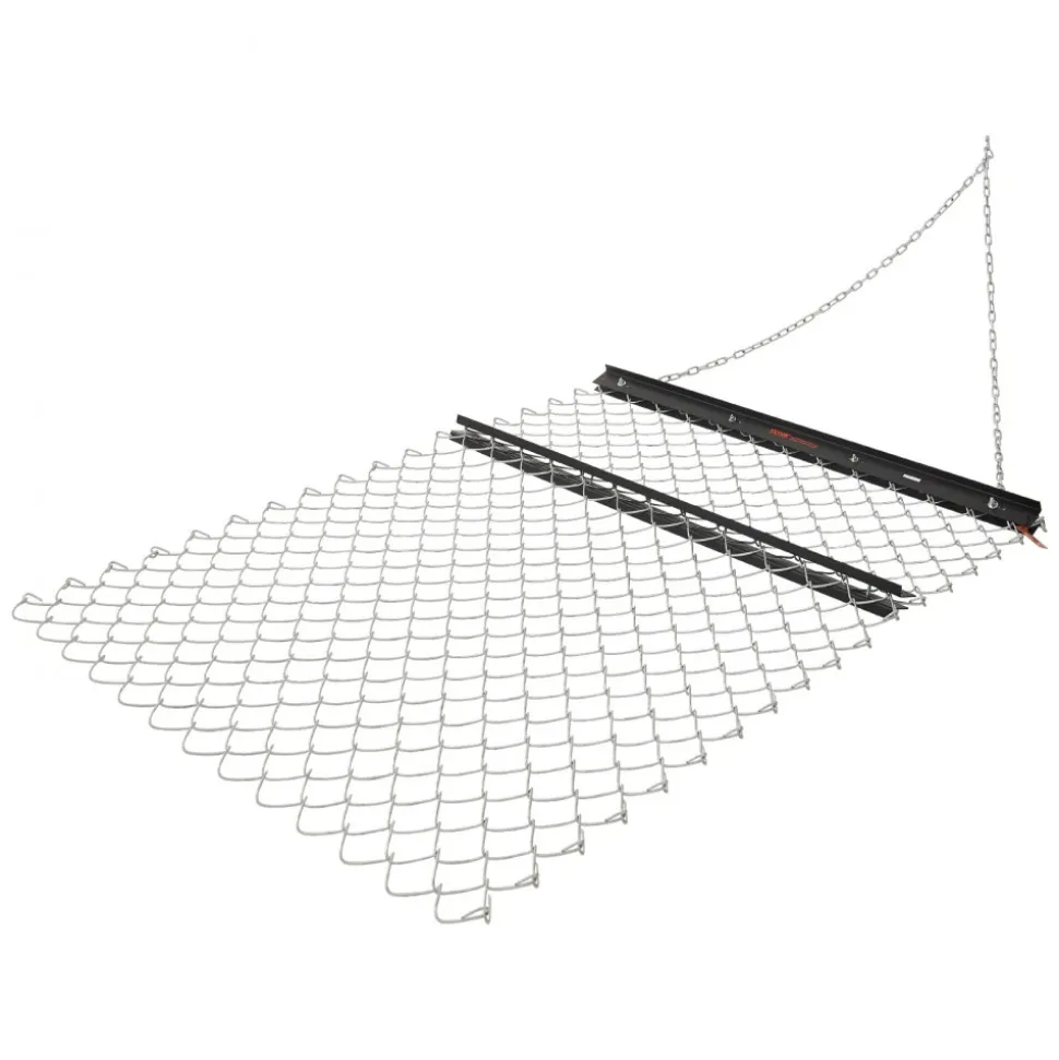 VEVOR Drag Harrow, 4 x 5 ft Chain Harrow - Made from Q235 Steel, UTV Tractor Attachments for Landscape Leveling or Sod Prepping, Durable Harrow Rake for Gravel Driveway, Farm Field Garden Black