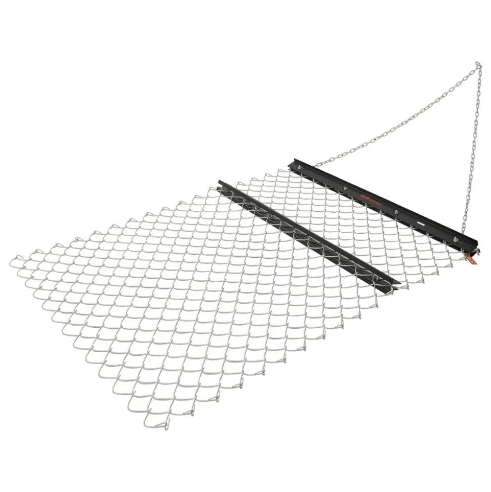 VEVOR Drag Harrow, 4 x 5 ft Chain Harrow - Made from Q235 Steel, UTV Tractor Attachments for Landscape Leveling or Sod Prepping, Durable Harrow Rake for Gravel Driveway, Farm Field Garden Black