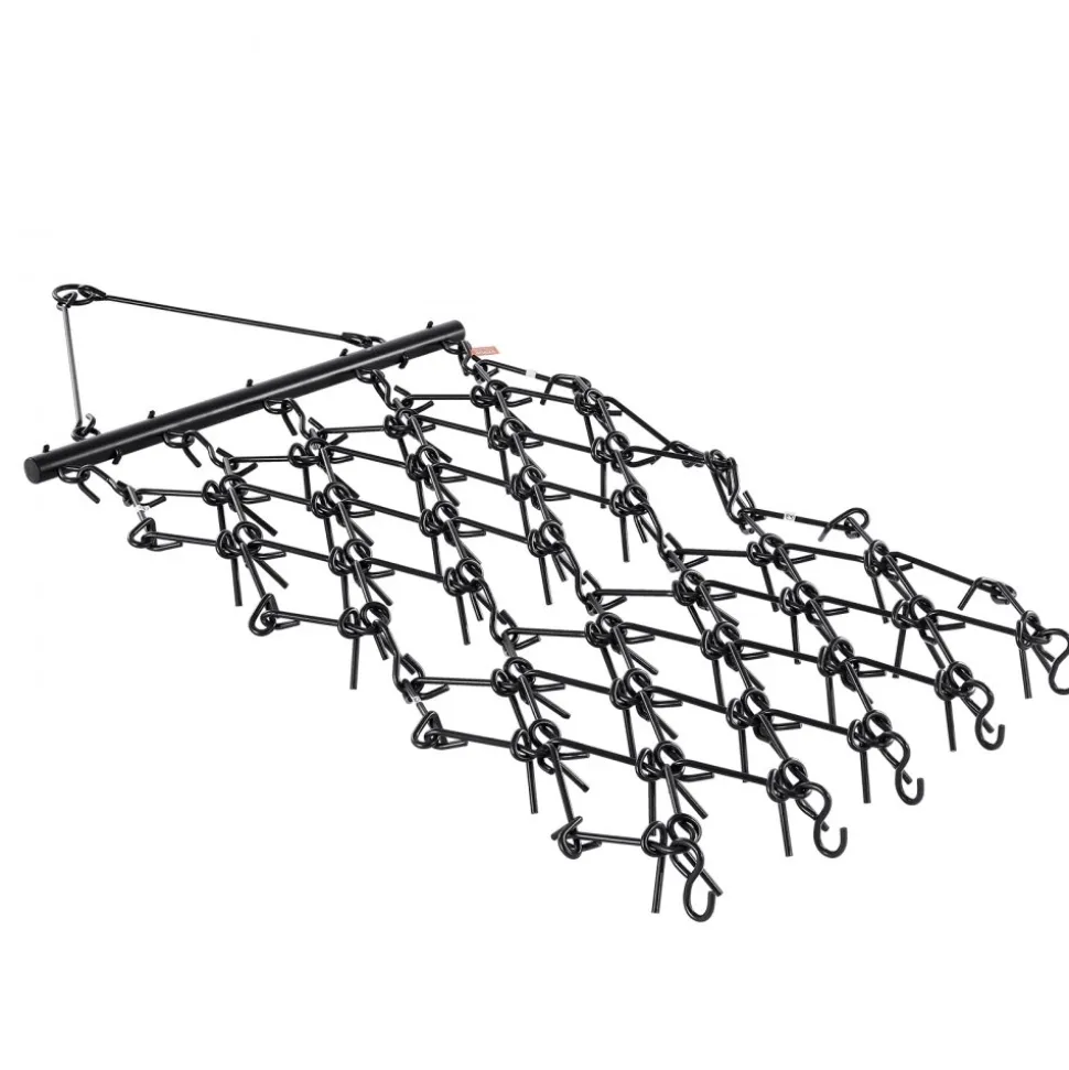VEVOR Drag Harrow, 4 x 4 ft Durable Chain Harrow with 69 Sharp Teeth, Suitable for ATV UTV Tractor, Ideal for Soil Preparation, Seeding, Smoothing Landscapes, and Yard Gravel Driveway Maintenance