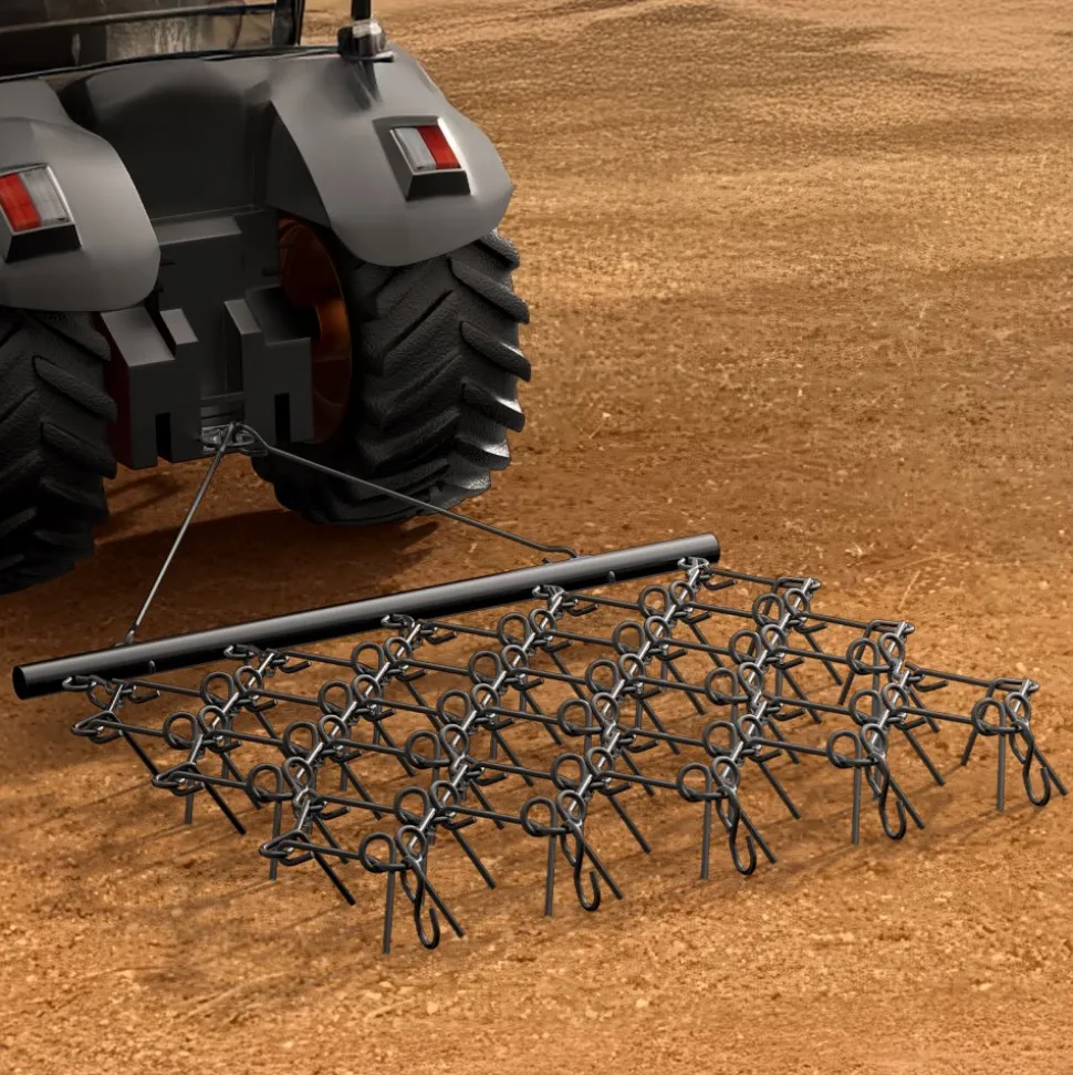VEVOR Drag Harrow, 5 x 4.5 ft Durable Chain Harrow with 60 Sharp Teeth, Suitable for ATV UTV Tractor, Ideal for Soil Preparation, Seeding, Smoothing Landscapes, and Yard Gravel Driveway Maintenance